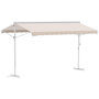 Voir la diapositive 1 : OUTSUNNY Store double pente manuel rétractable inclinaison réglable métal époxy blanc polyester imperméabilisé anti-UV beige dim. 3,95L x 2,98l x 2,55H m