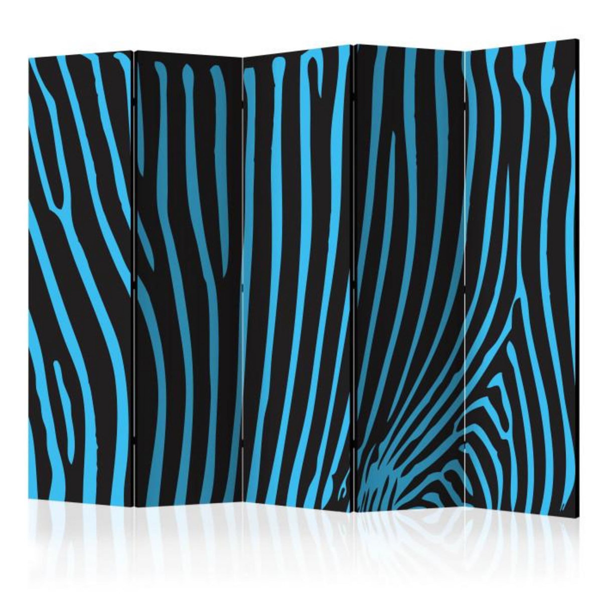 Paris Prix Paravent 5 Volets  Zebra Pattern Turquoise  172x225cm