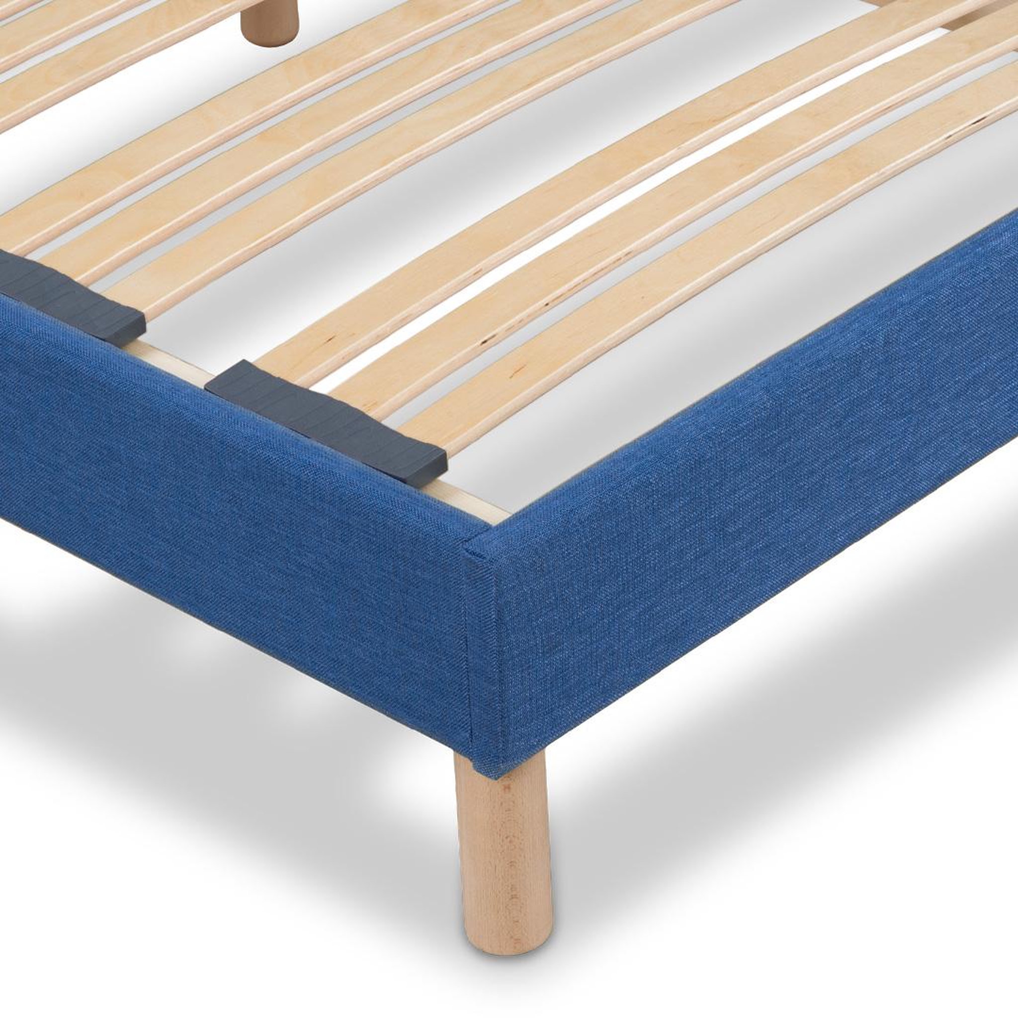 Voir la diapositive 3 : BELLECOUR Bellecour literie | sommier à lattes en bois lumiere | coloris bleu marine | livré en kit