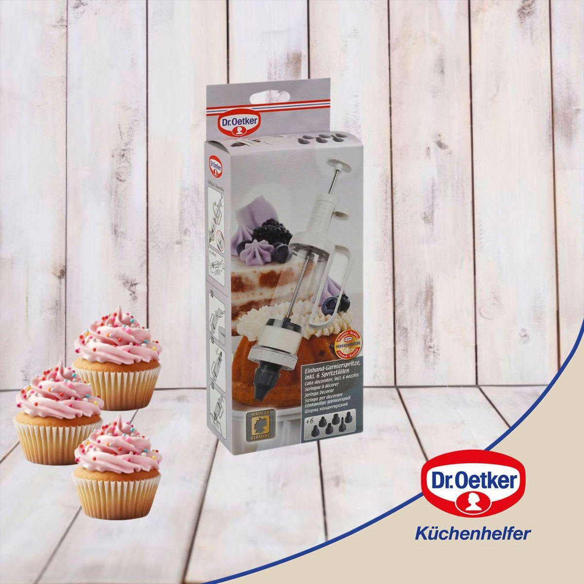 DR.OETKER Seringue de pâtisserie et 6 embouts à motif Dr. Oetker Baker Edition