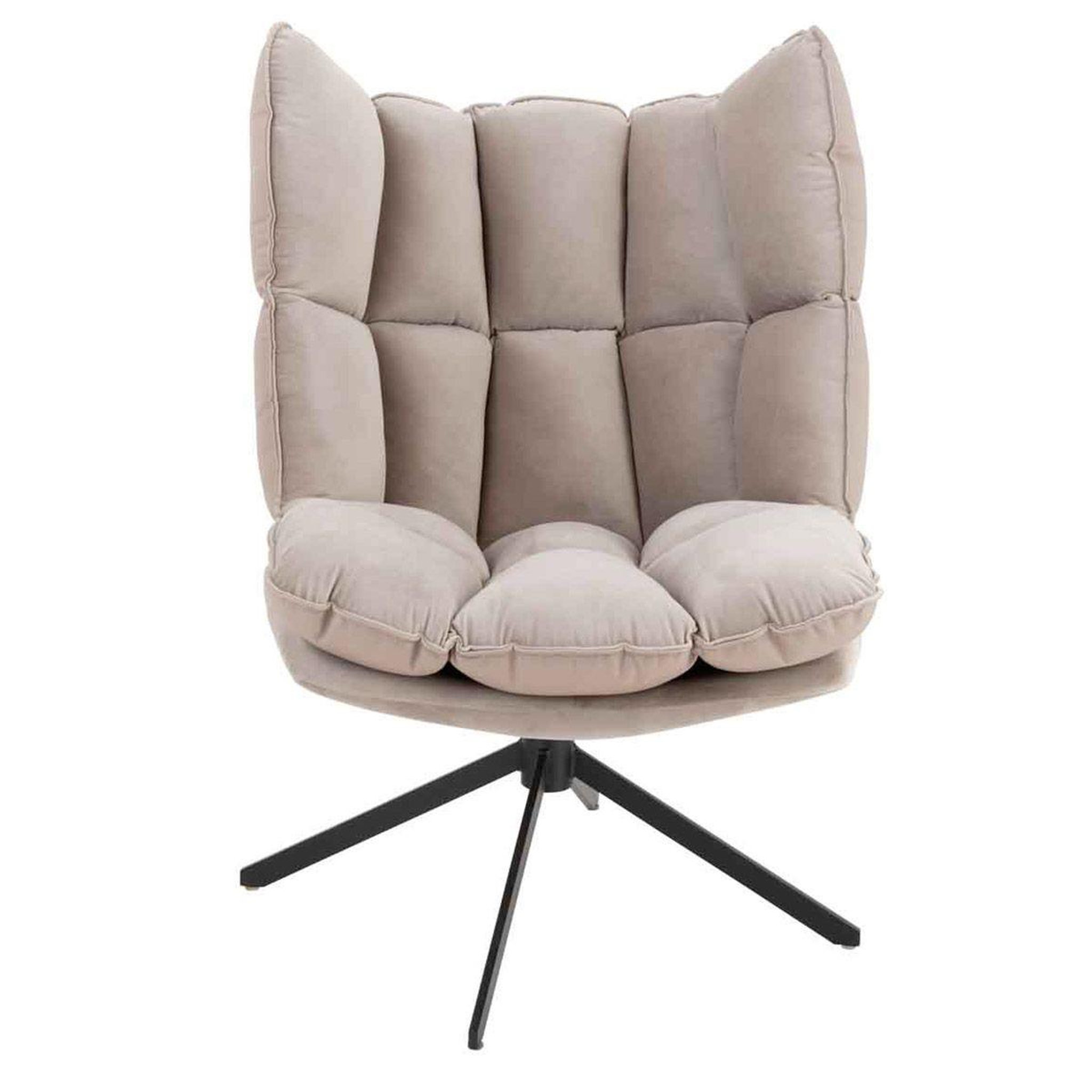 Voir la diapositive 2 : J-LINE Fauteuil Relax sur Pied  Coussin  92cm Gris Clair
