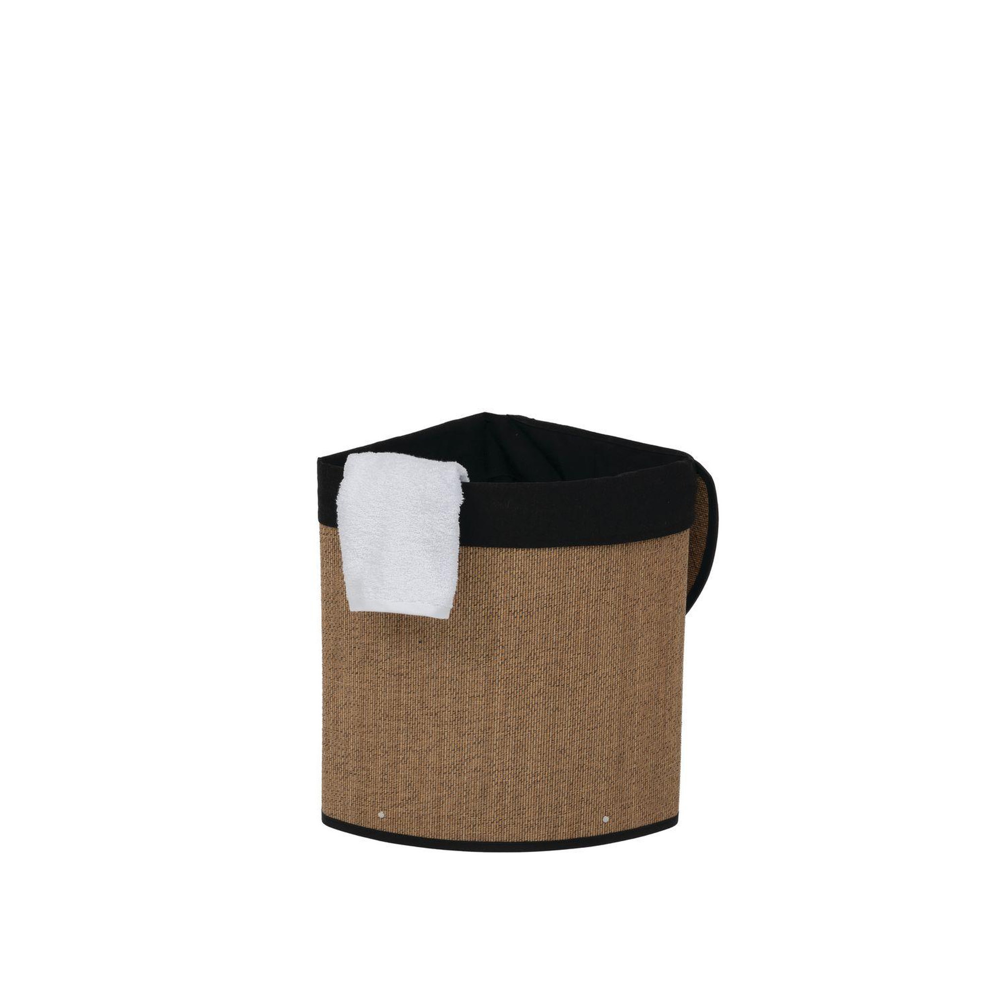 Voir la diapositive 2 : FIVE Panier à linge d'angle 48l bambou et tissu - noir