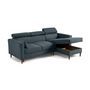 Voir la diapositive 5 : BEST MOBILIER Alicante - canapé d'angle réversible convertible avec têtières - coffre - 4 places - en tissu texturé