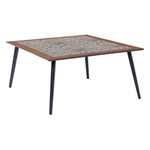 HESPERIDE Table de jardin bistro carrée en acier et céramique 8 places LAMBADA - Graphite