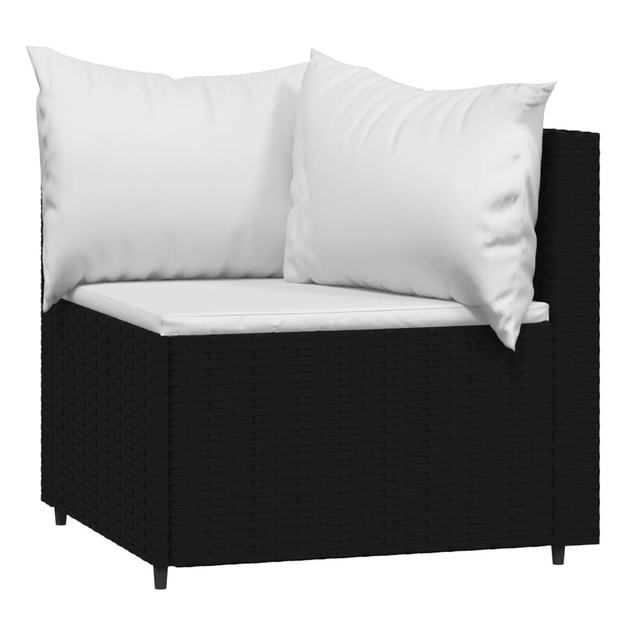 Voir la diapositive 4 : VIDAXL Canapes d'angle de jardin et coussins 2pcs Noir Resine tressee