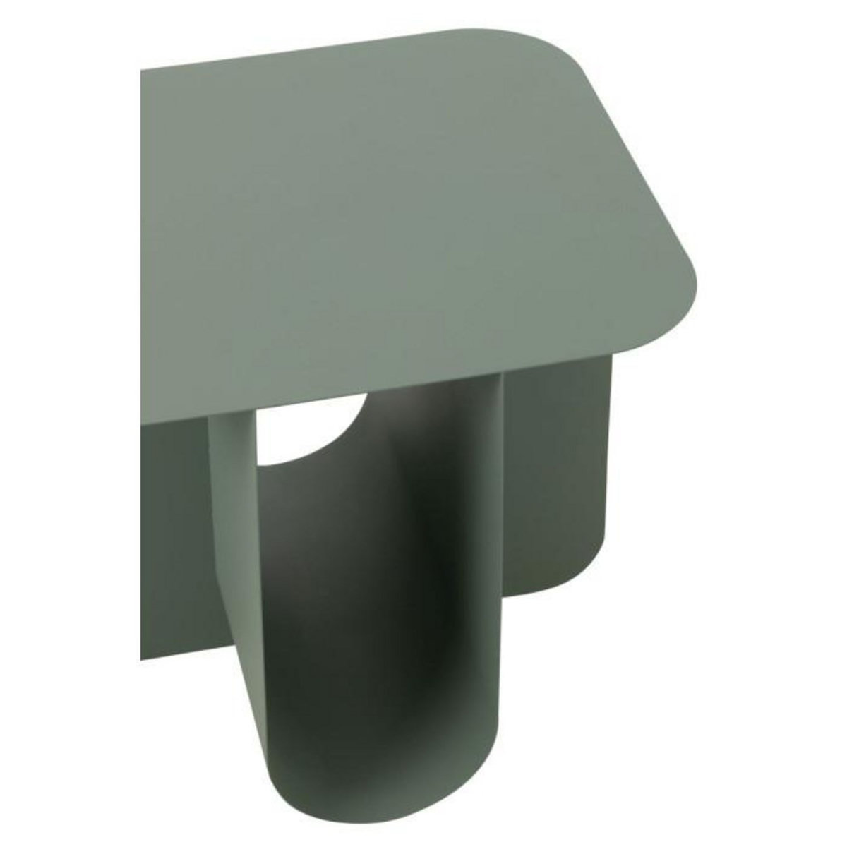 Paris Prix Table d'Appoint Carrée en Métal  Reva  39cm Vert