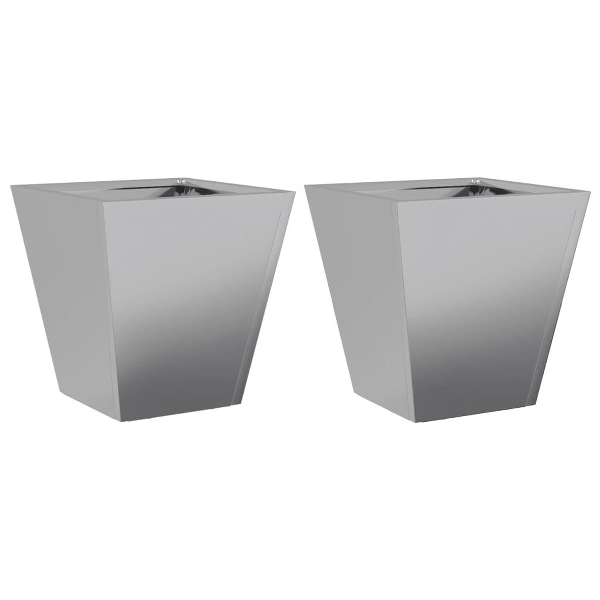 Voir la diapositive 2 : VIDAXL Jardinieres 2 pcs 30x30x30 cm acier galvanise