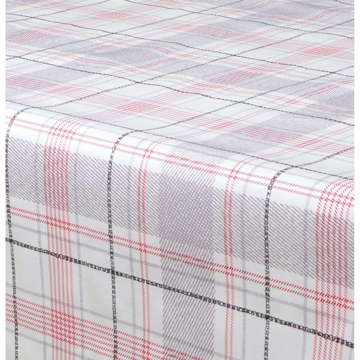 HABITABLE Nappe en toile cirée rectangulaire Carreau - 140 x 250 cm - Rouge