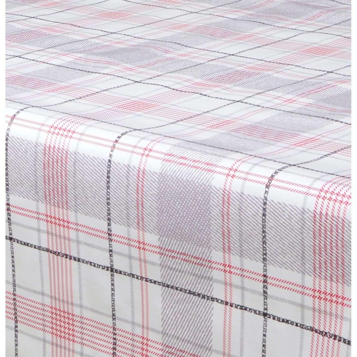 HABITABLE Nappe en toile cirée rectangulaire Carreau - 140 x 250 cm - Rouge