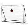 Voir la diapositive 3 : HOMCOM But de football cage de foot but futsal avec cible - dim. 213L x 150l x 100H cm - acier PE noir