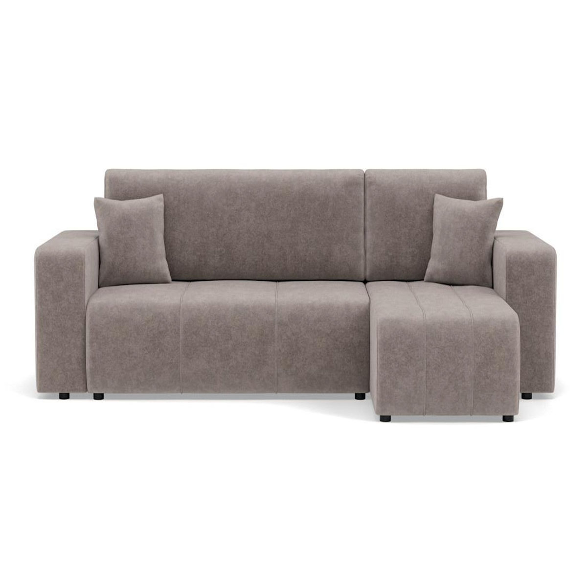 BEST MOBILIER Nicole - canapé d'angle réversible 4 places convertible avec coffre en tissu