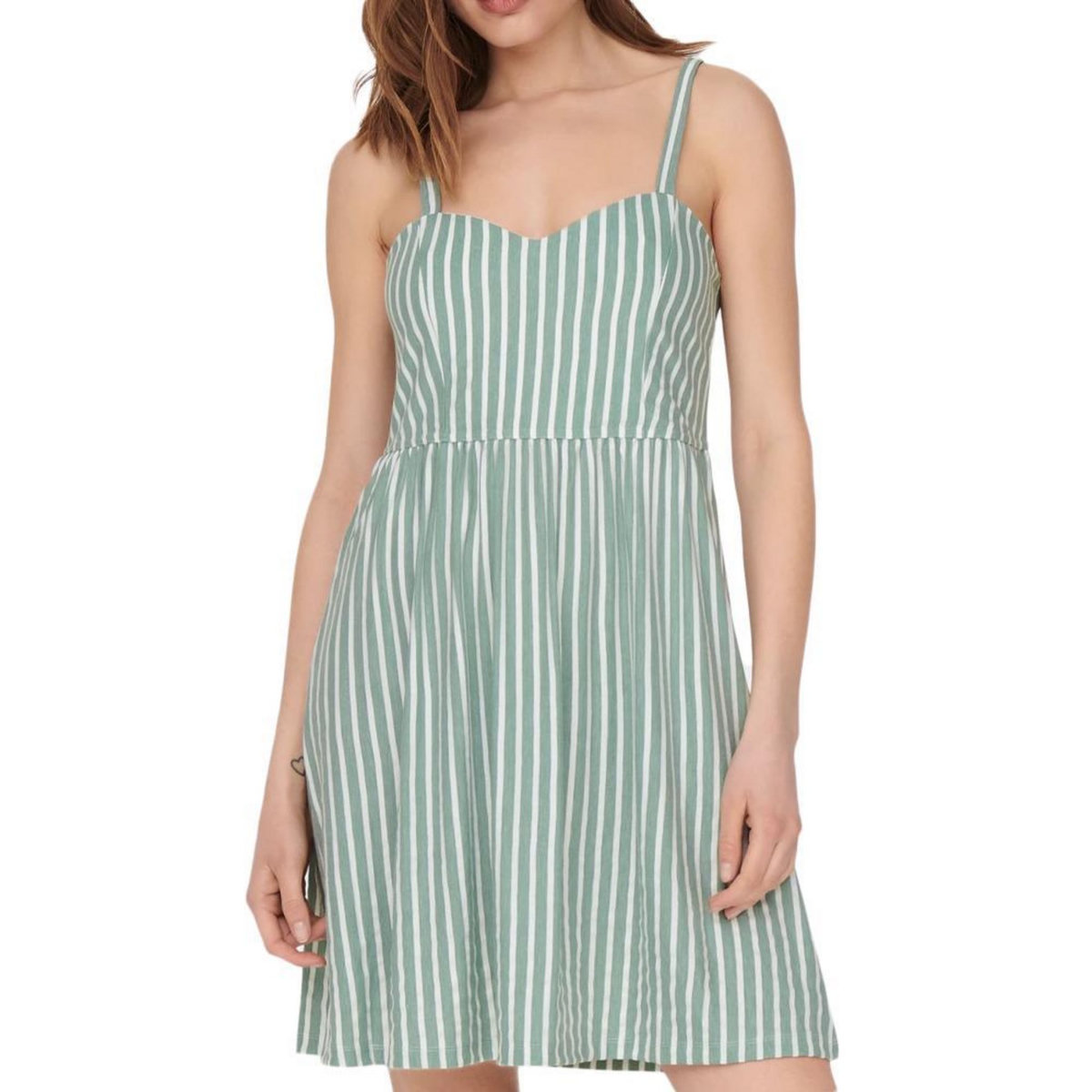 Only Robe à Rayures Blanc/ Femme Only Sharon