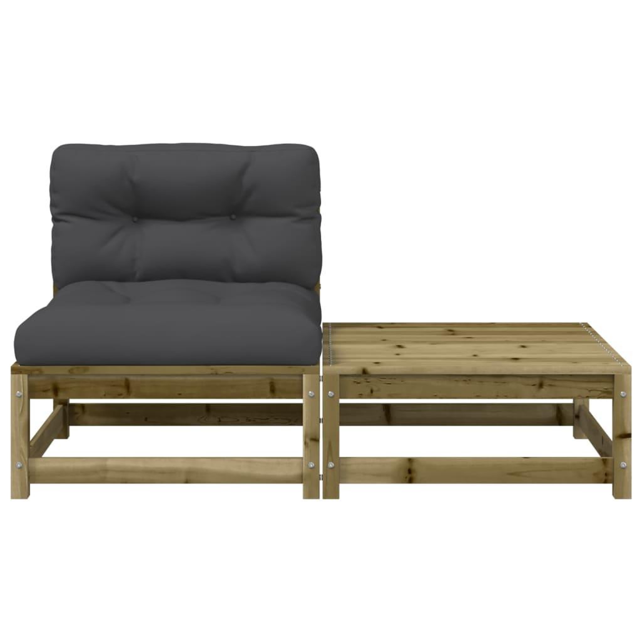 Voir la diapositive 5 : VIDAXL Canape de jardin sans accoudoirs avec coussins et repose-pieds