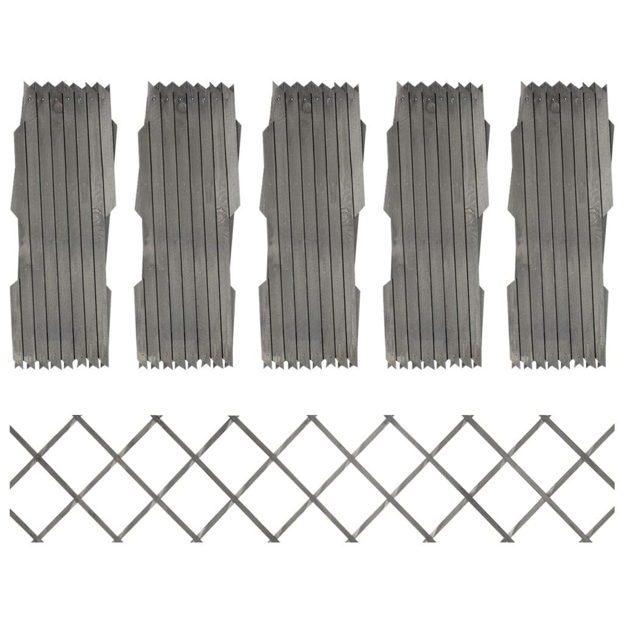 VIDAXL Cloture a treillis 5 pcs Gris Bois de sapin massif 180x30 cm