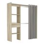 Voir la diapositive 1 : Kit dressing extensible CARGO,1 tiroir, L114-168xH187cm+ rideau