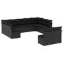 Voir la diapositive 2 : VIDAXL Salon de jardin 11 pcs avec coussins noir resine tressee