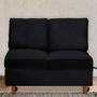 Voir la diapositive 5 : Paris Prix Banquette 2 Places Convertible Velours  Théo  107cm Noir