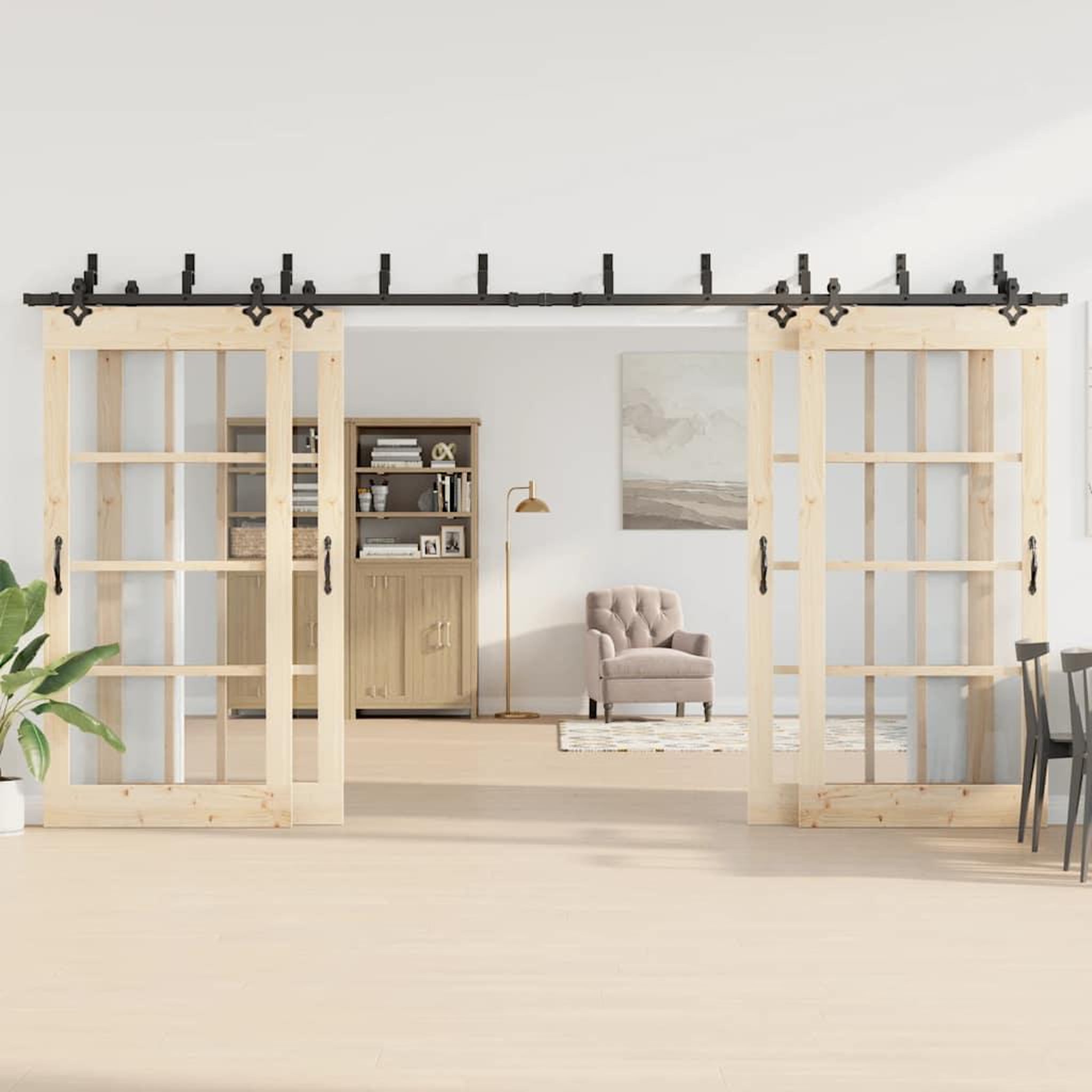 Voir la diapositive 3 : VIDAXL Kit de quincaillerie de porte coulissante 427 cm acier noir