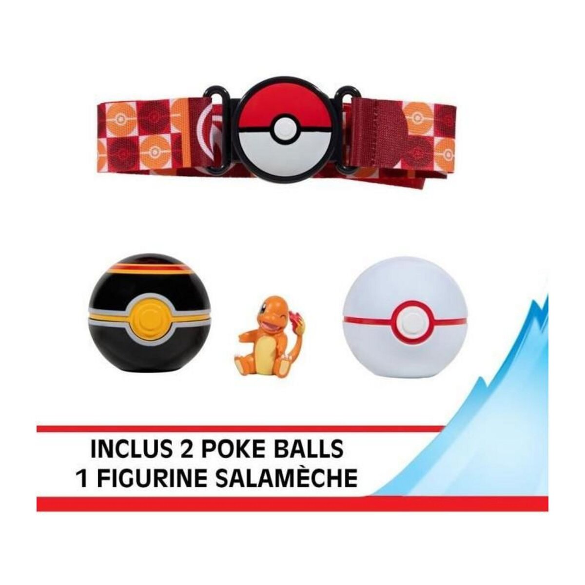 BANDAI Ceinture - BANDAI - Pokémon Clip ‘N' Go - 1 ceinture, 2 Poké Balls et 1 figurine Salameche 5 cm