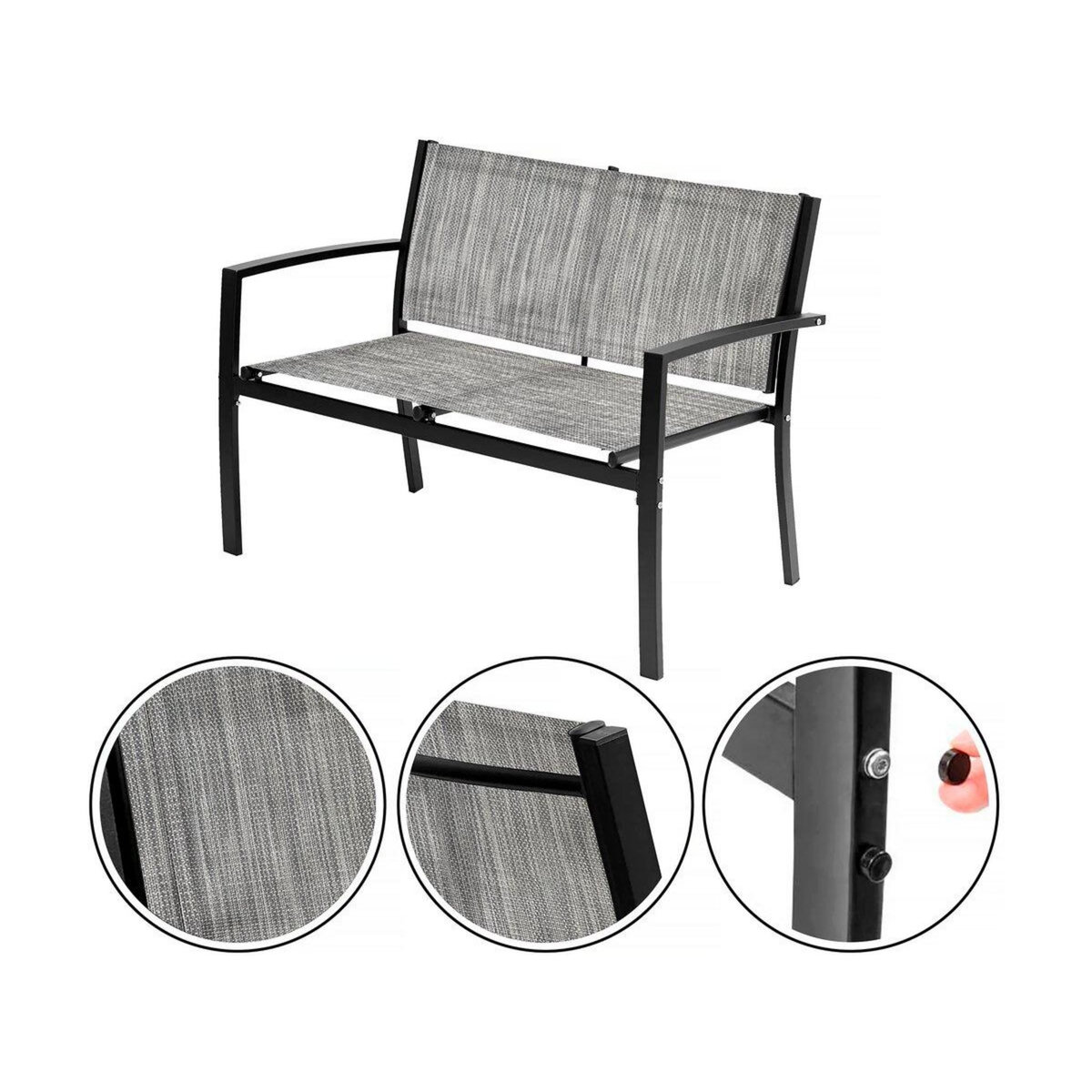 Habitat et Jardin Salon de jardin bas  Lino  - 4 places  - Gris