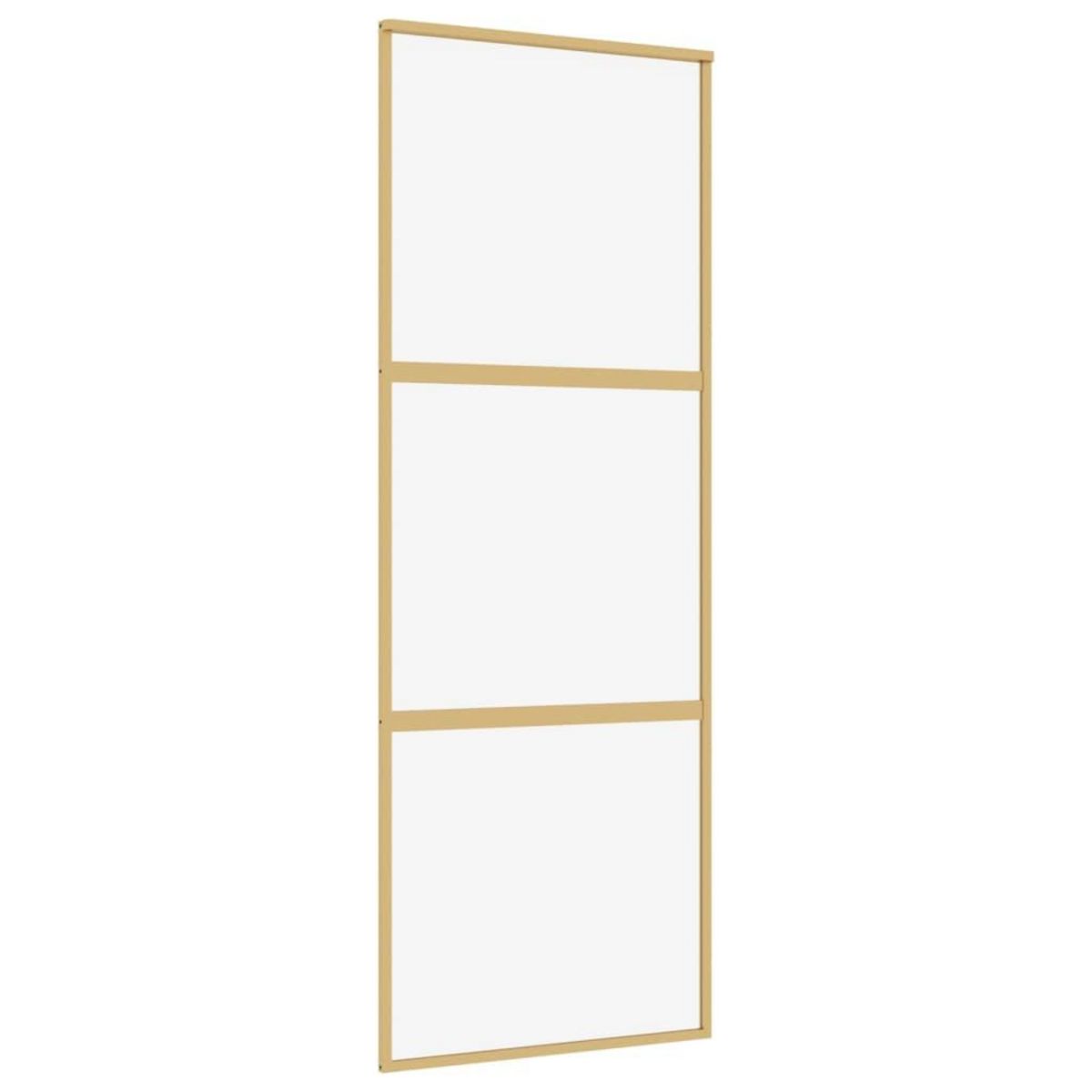 VIDAXL Porte coulissante dore 76x205 cm verre ESG clair et aluminium