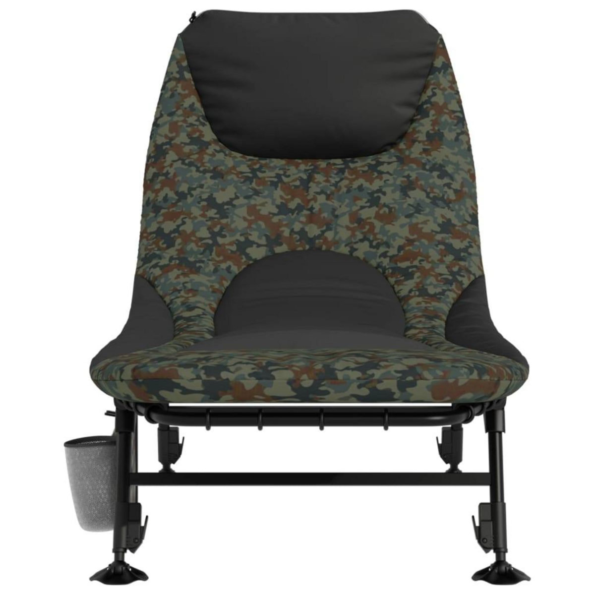 VIDAXL Lit de peche avec pieds a boue reglables pliable camouflage