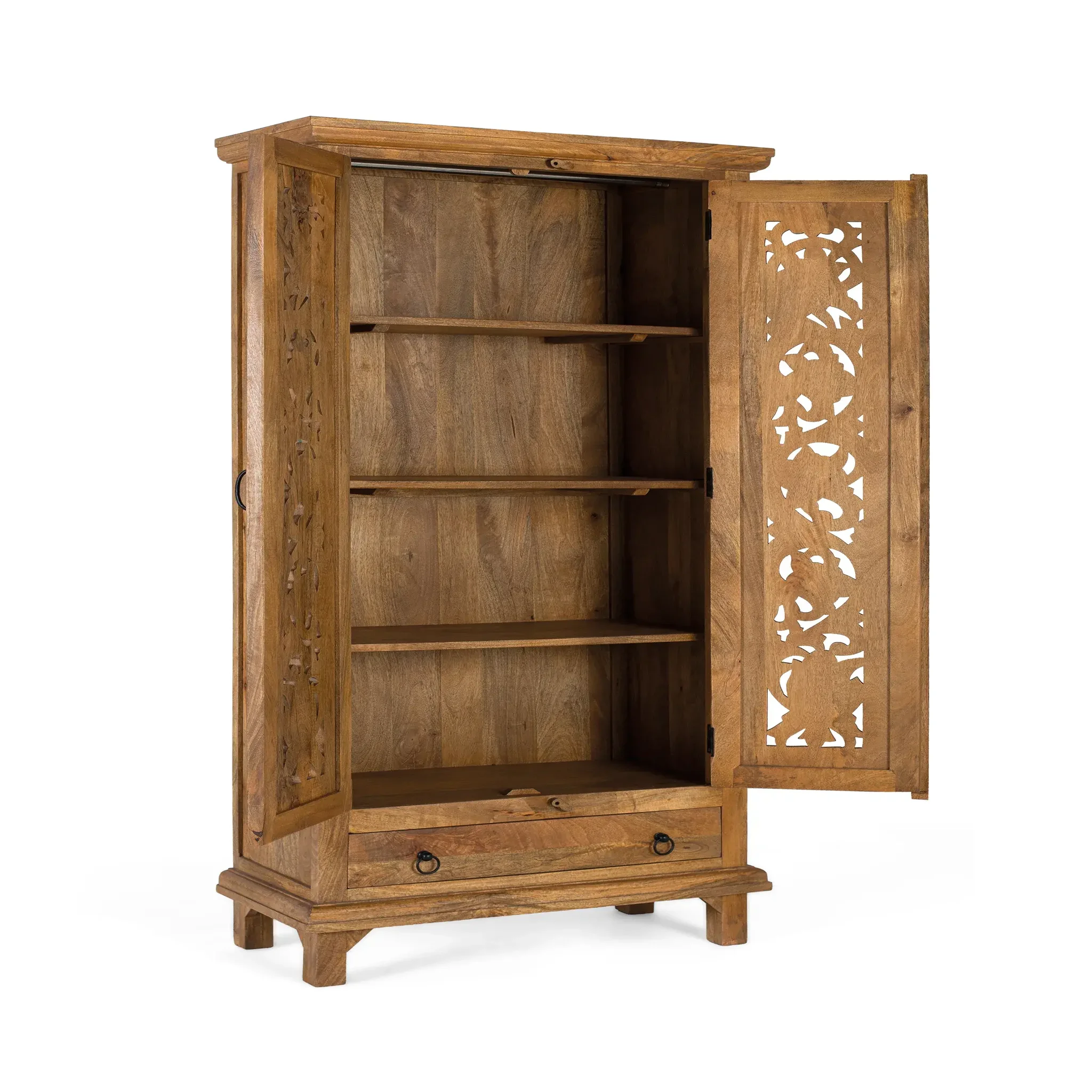 Voir la diapositive 2 : GINER Y COLOMER SL Armoire en bois de manguier 85 cm style colonial ethnique