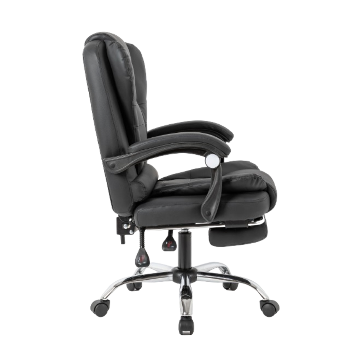 CONCEPT USINE Chaise de bureau massante  noir avec repose pieds ELITE