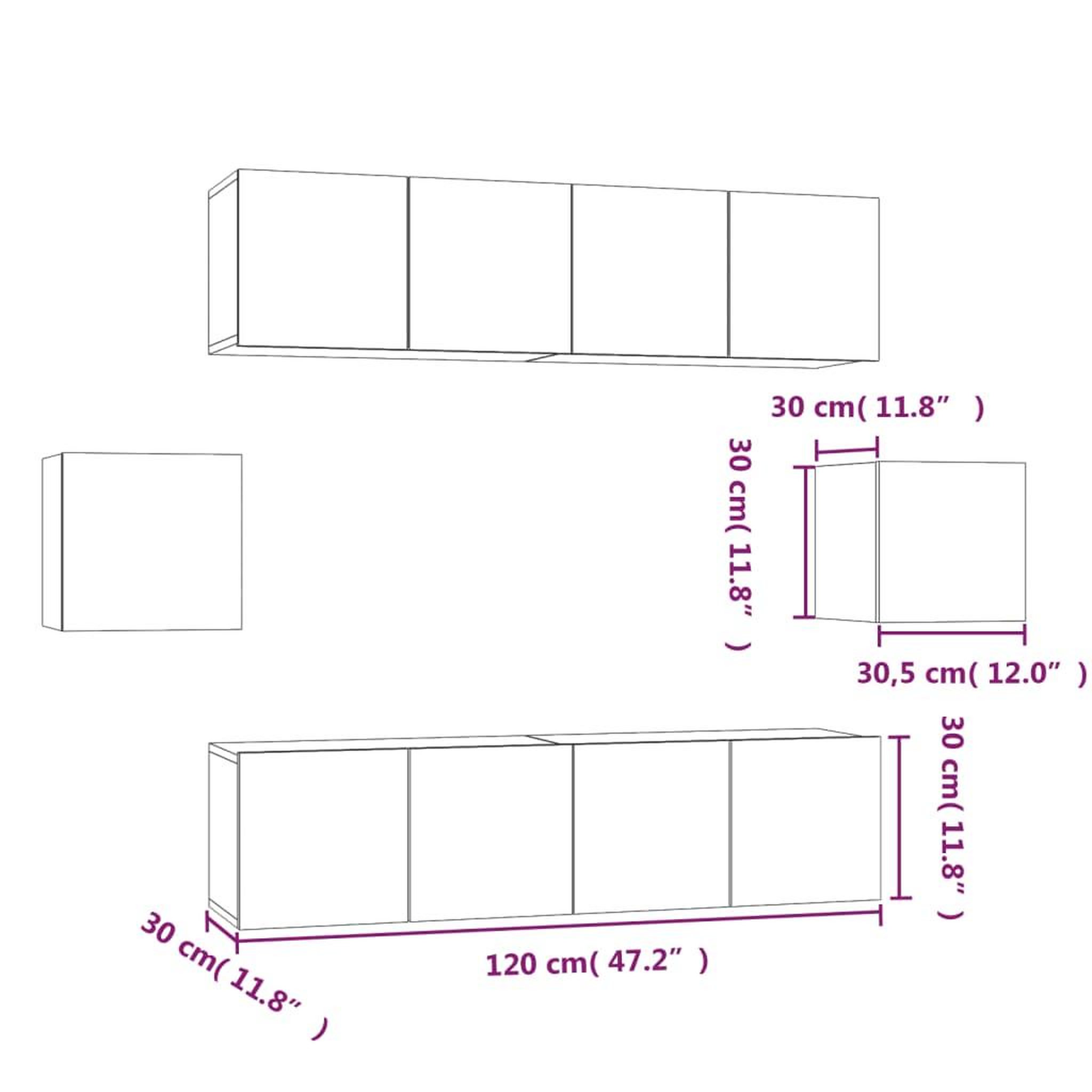 Voir la diapositive 6 : VIDAXL Ensemble de meubles TV 6 pcs Chene fume Bois d'ingenierie