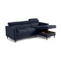 Voir la diapositive 5 : BEST MOBILIER Alicante - canapé d'angle réversible convertible avec têtières - coffre - 4 places - en tissu texturé