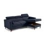 Voir la diapositive 5 : BEST MOBILIER Alicante - canapé d'angle réversible convertible avec têtières - coffre - 4 places - en tissu texturé