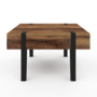 Voir la diapositive 3 : ID MARKET Table basse carrée AUSTRIA 1 tiroir bois pied épingle