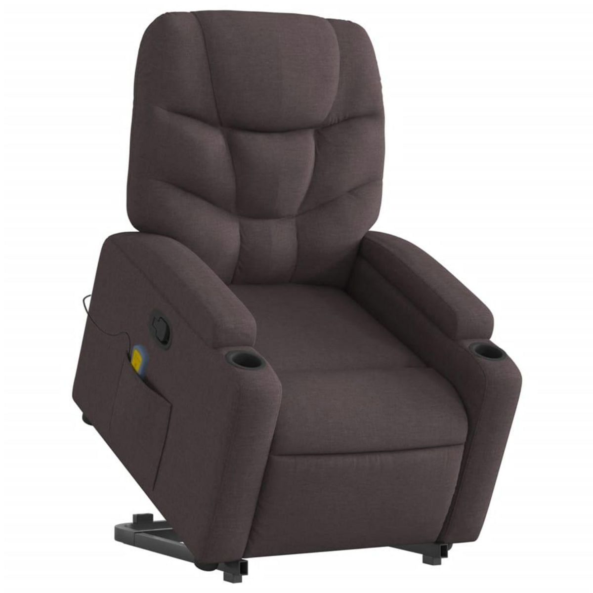 VIDAXL Fauteuil inclinable de massage Marron fonce Tissu