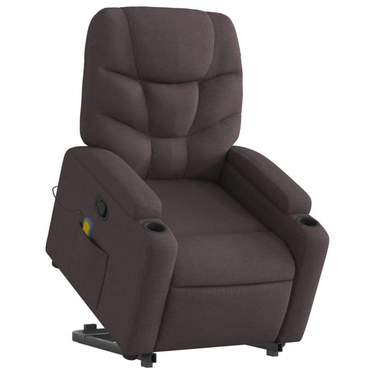 VIDAXL Fauteuil inclinable de massage Marron fonce Tissu