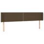 Voir la diapositive 3 : VIDAXL Tete de lit a LED Marron fonce 203x16x78/88 cm Tissu