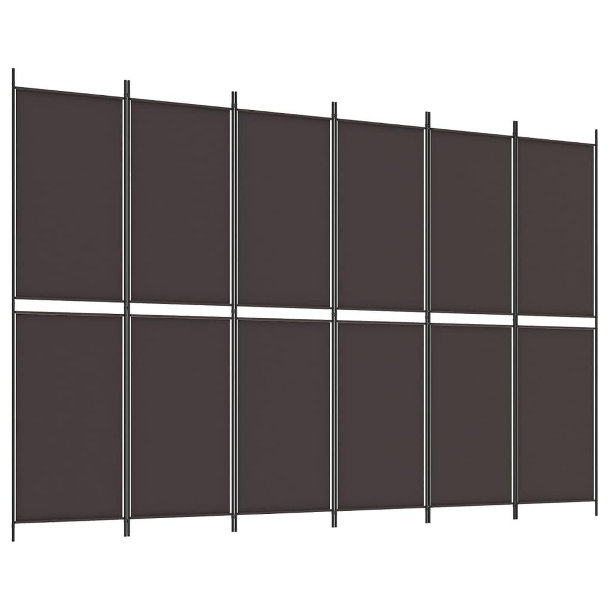 Voir la diapositive 2 : VIDAXL Cloison de separation 6 panneaux Marron 300x200 cm Tissu