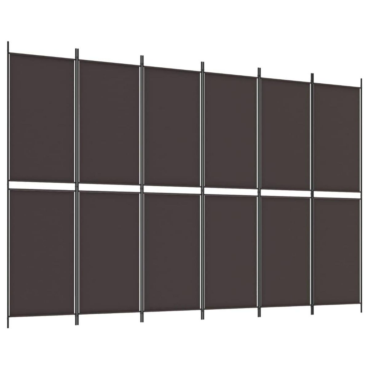 VIDAXL Cloison de separation 6 panneaux Marron 300x200 cm Tissu