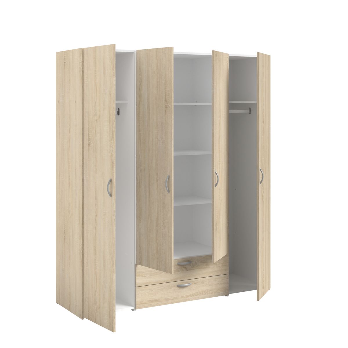 Armoire 4 portes 2 tiroirs L160cm DAISY