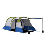 OUTSUNNY Tente de camping 2-3 pers. porche étanche 2000 mm 3 portes sac de transport vert