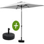 Voir la diapositive 1 : Habitat et Jardin Parasol jardin  Sol 2  - Rectangle - 2 x 3 m - Gris + Dalles à lester incluses