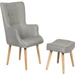 Habitat et Jardin Fauteuil style scandinave en tissu  Odense  - 1 place - Gris clair