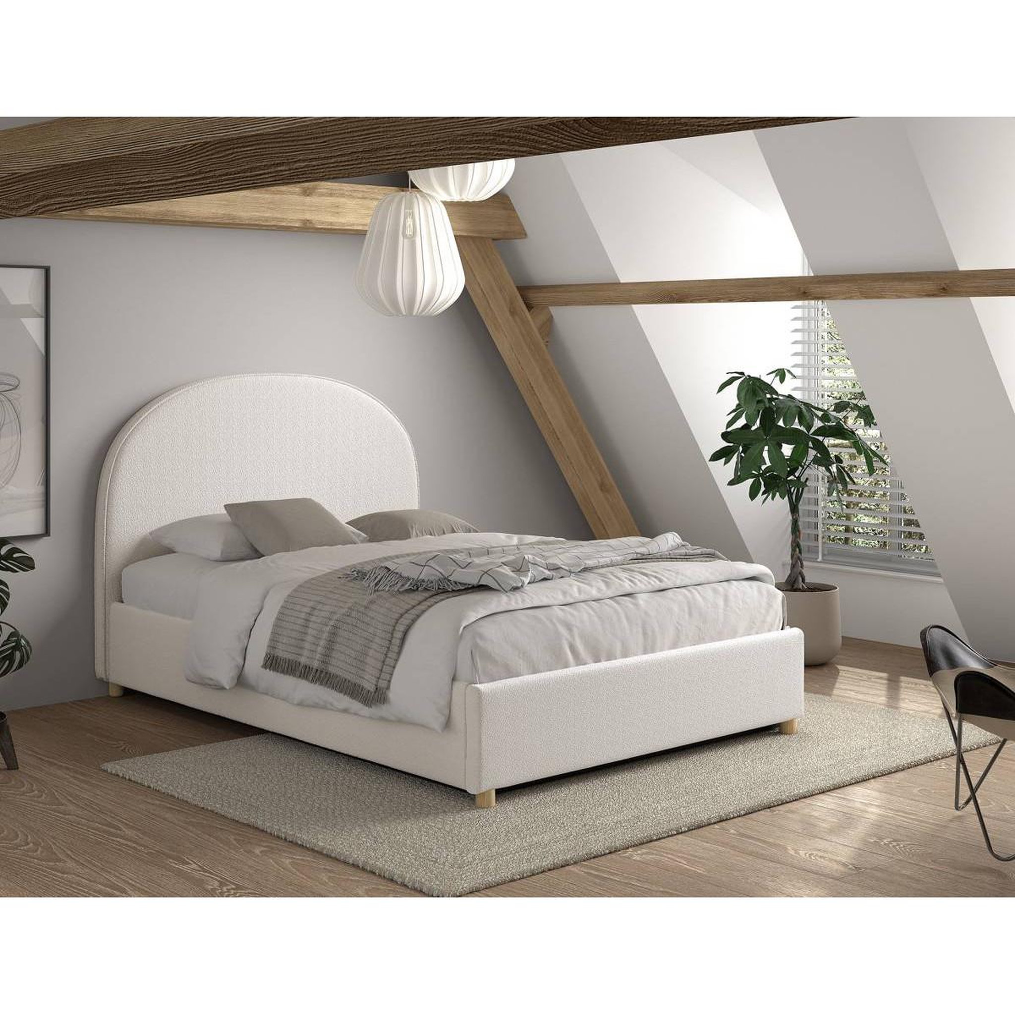 Voir la diapositive 6 : Paris Prix Lit coffre adulte  moon  140x200cm blanc