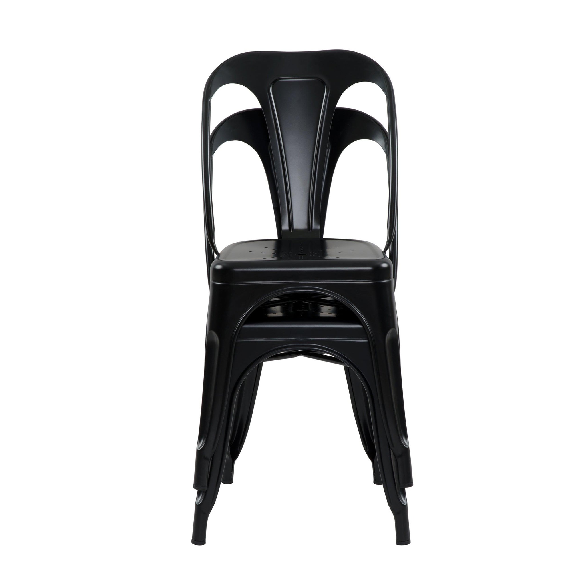 Voir la diapositive 6 : MAISON PAVANE Lot de 2 chaises en métal noir mat-indus