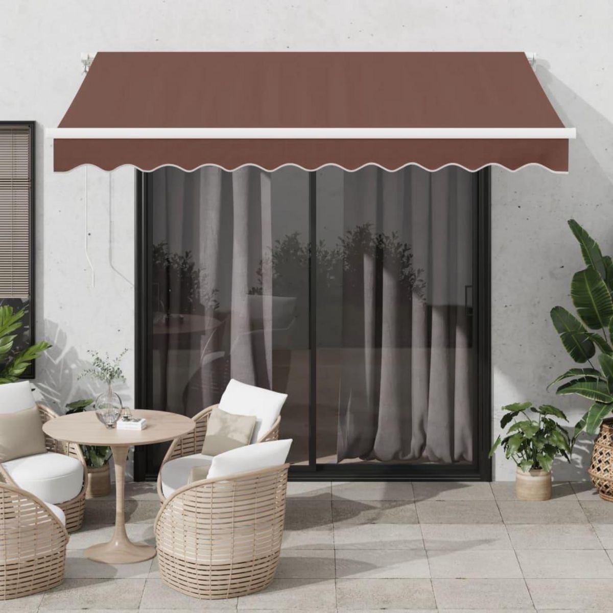VIDAXL Auvent manuel retractable marron 300x250 cm