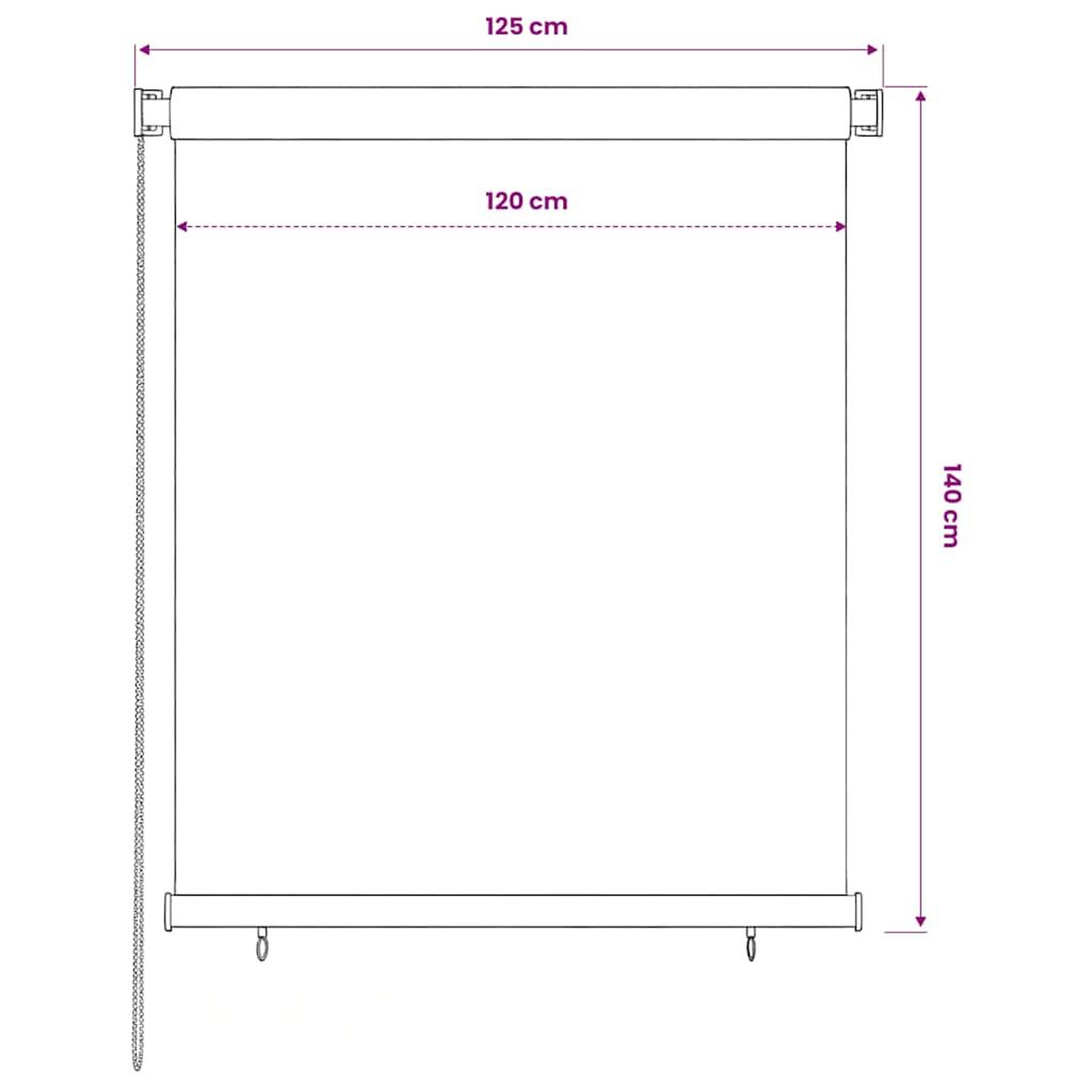 Voir la diapositive 6 : VIDAXL Store roulant d'exterieur 125 (l) x 140 (h) cm vert fonce hdpe