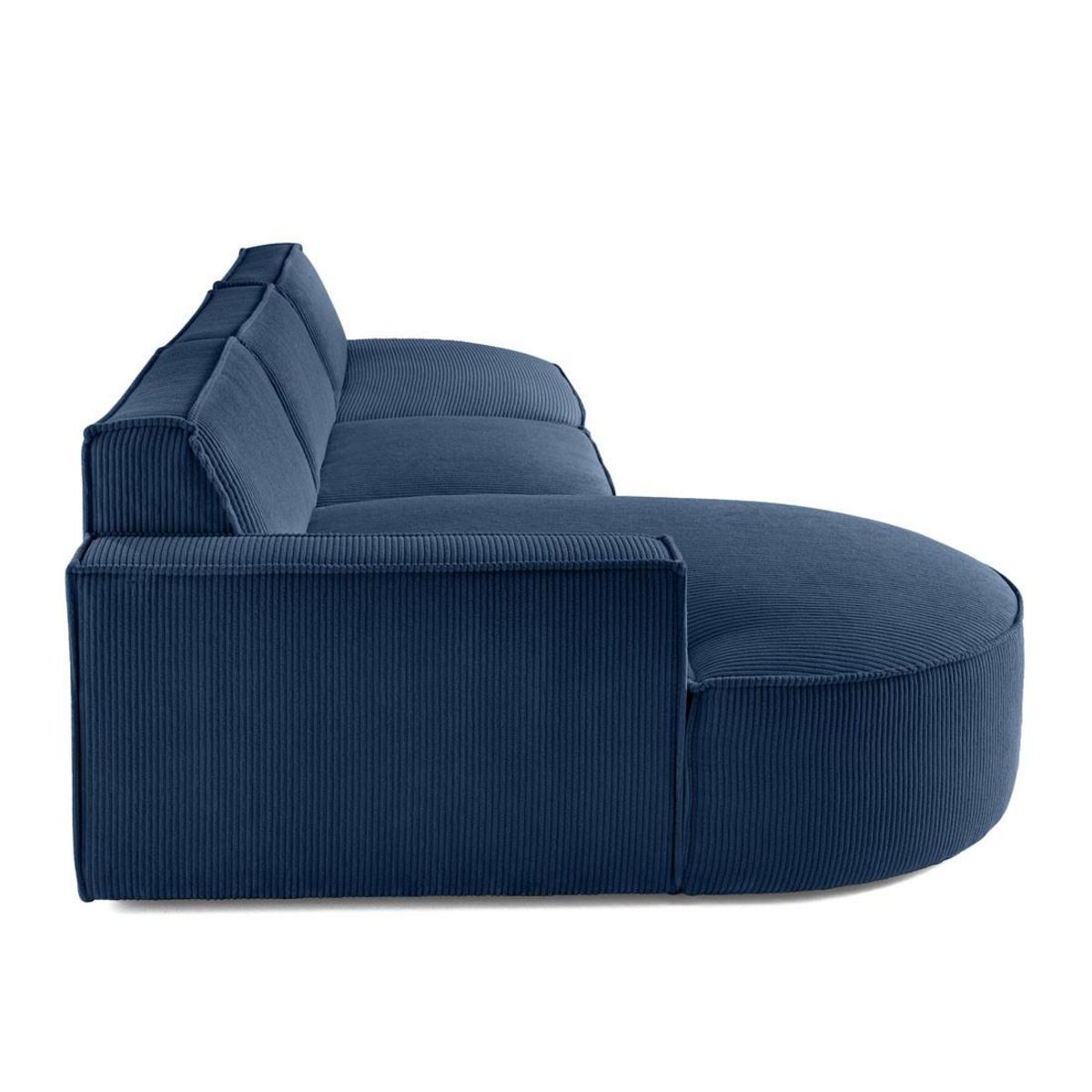 LISA DESIGN Spiaggia - canapé d'angle gauche - forme arrondie - 5 places - en velours côtelé