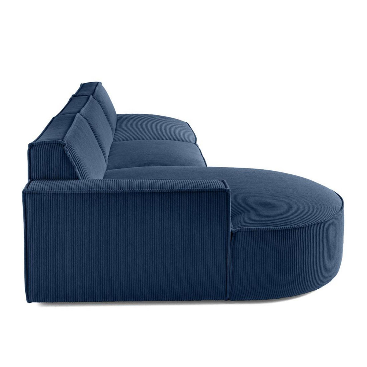 LISA DESIGN Spiaggia - canapé d'angle gauche - forme arrondie - 5 places - en velours côtelé