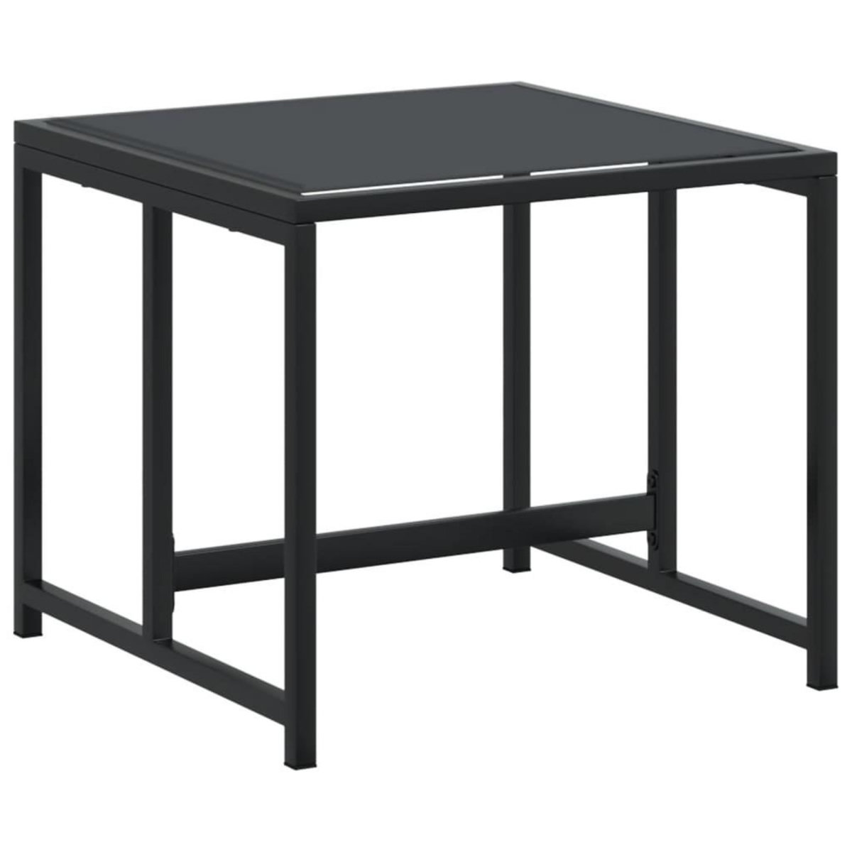 VIDAXL Ensemble a manger de jardin 9 pcs noir textilene