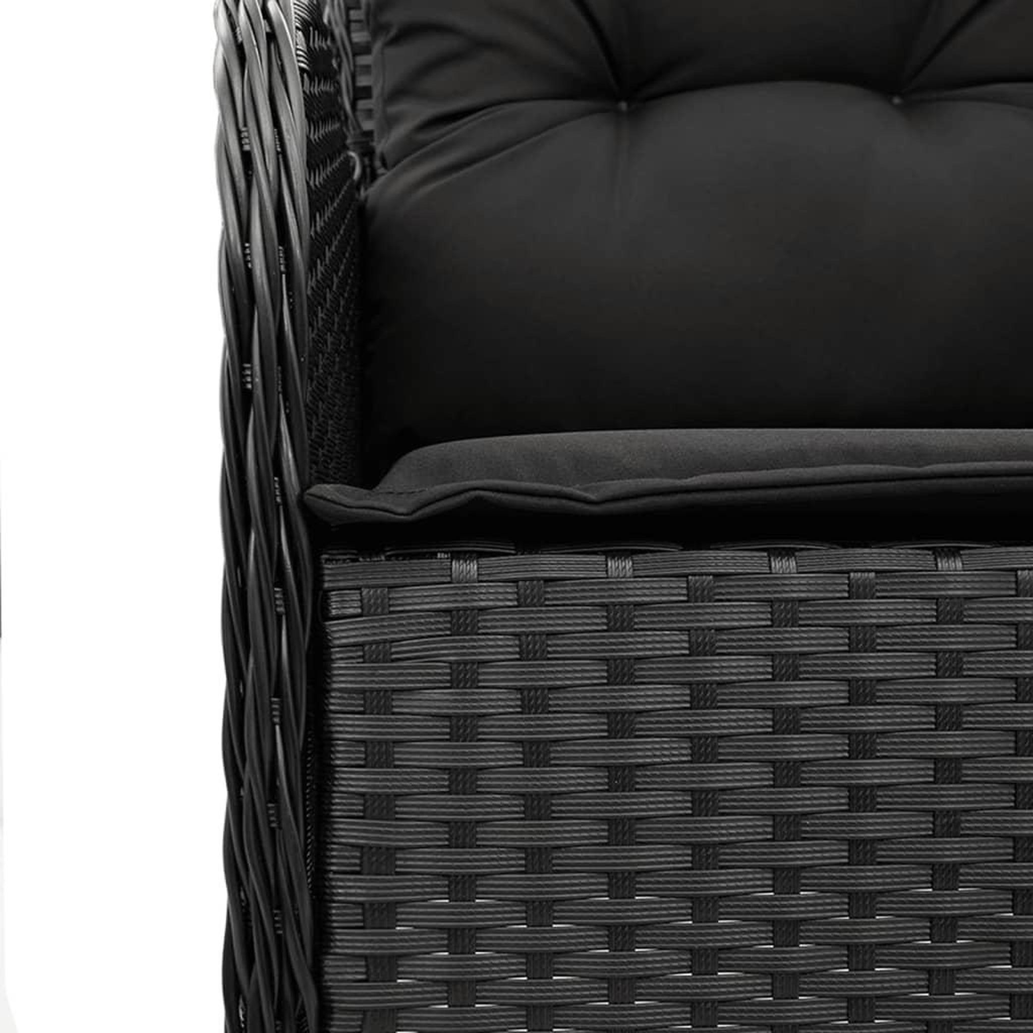 Voir la diapositive 5 : VIDAXL Ensemble a manger de jardin coussins 7pcs Noir Resine tressee