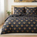 Les Ateliers du Linge Parure housse de couette 100% polyester microfibre 75gsm opera. Coloris disponibles : Bleu